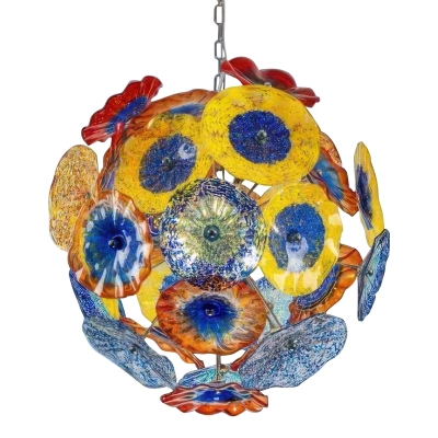Murano Ceiling Light Blown Glass Plates Chandelier (Multi Colors) 01