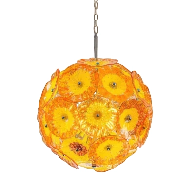 Murano Ceiling Light Blown Glass Plates Chandelier (Orange) 01