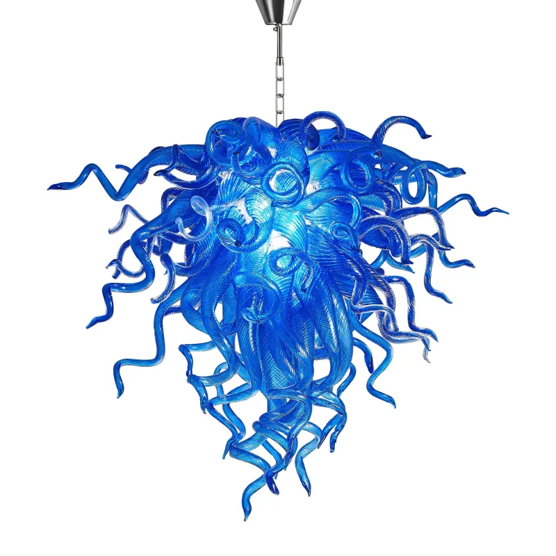 Murano Glass Light Pendant Chihuly Style Chandelier (Blue)