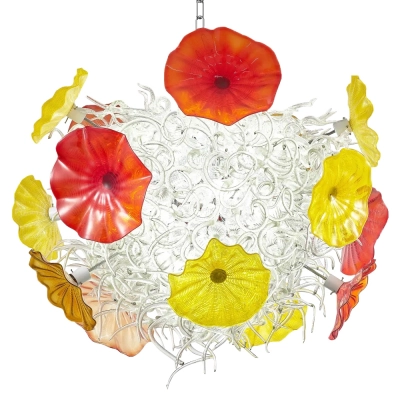 Murano Glass Light Pendant Flowers Style  01