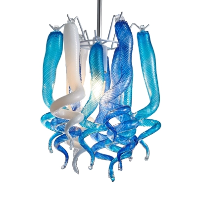 Murano Glass Light Pendant Small Decorative Lamp （Blue And White） 01
