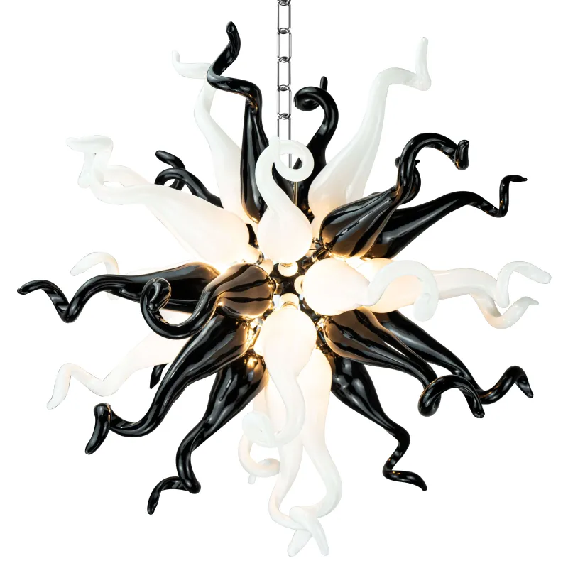 Sputnik Pendant Light Chihuly Style Chandeliers (Black And White Colors)