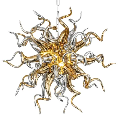 Sputnik Pendant Light Chihuly Style Chandeliers (Golden And Silver) 01