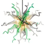 Sputnik Pendant Light Chihuly Style Chandeliers (Green Gray And White) 