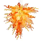 Chihuly Style Blown Glass Chandelier(Amber, Beige, Copper, Red and Clear)