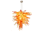 Chihuly Style Blown Glass Chandelier(Amber, Beige, Copper, Red and Clear)
