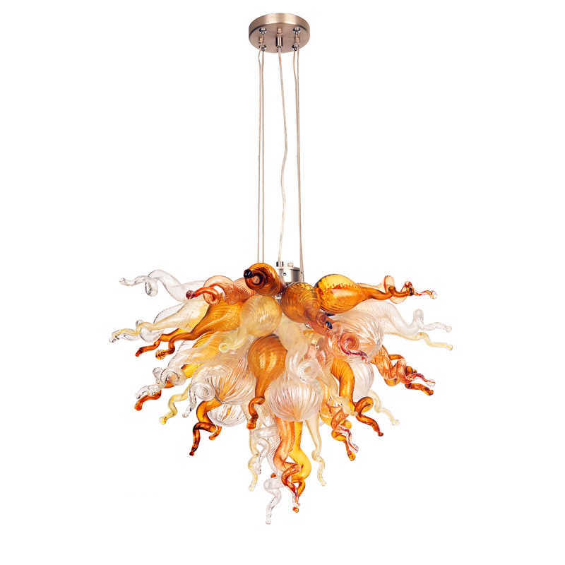Hand Blown Murano Glass Chandelier(Clear , Copper, Amber and Coffee)