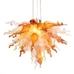 Hand Blown Murano Glass Chandelier(Clear , Copper, Amber and Coffee)