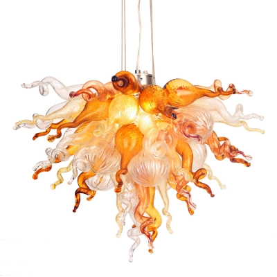 Hand Blown Murano Glass Chandelier(Clear , Copper, Amber and Coffee) 01