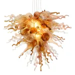 Hand Blown Murano Glass Chandelier(Clear, Copper, Amber and Coffee)