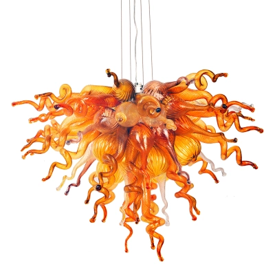 Hand Blown Murano Glass Chandelier(Coffee, Amber and Red) 01