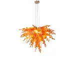 Hand Blown Murano Glass Chandelier(Coffee, Amber and Red)