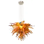 Hand Blown Murano Glass Chandelier(Coffee, Amber and Red)