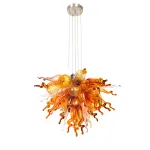 Hand Blown Murano Glass Chandelier(Coffee, Amber and Red)