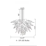 Hand Blown Murano Glass Chandelier(Coffee, Amber and Red)