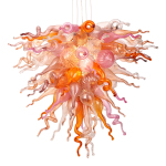 Hand Blown Murano Glass Chandelier(Pink , Purple and Copper)