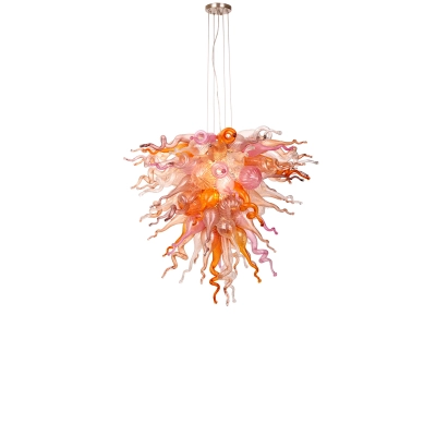 Hand Blown Murano Glass Chandelier(Pink , Purple and Copper) 02