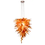Hand Chihuly Style Blown Glass Chandelier(Amber, Coffee, Copper, Red and Clear)