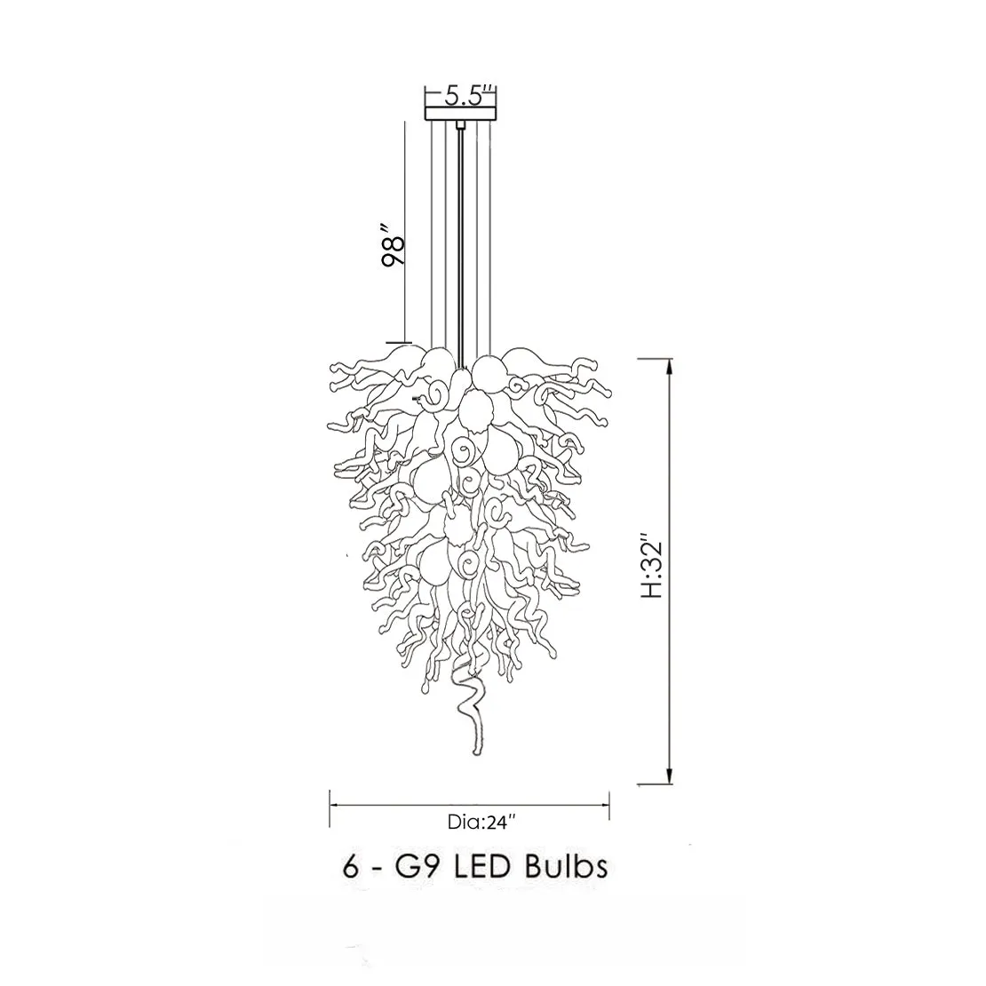 Chihuly Style Chandelier