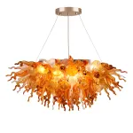 Hand Murano Blown Glass Chandelier(Amber, Red, Copper, Coffee and Clear)