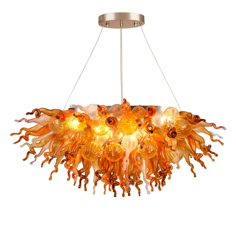 Hand Murano Blown Glass Chandelier(Amber, Red, Copper, Coffee and Clear)