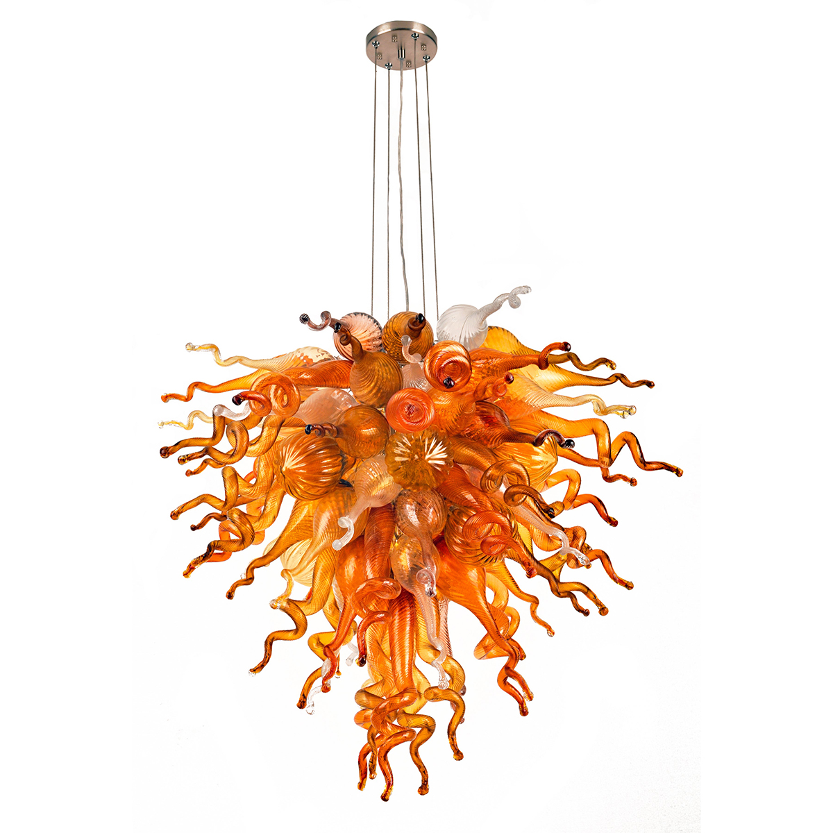 Hand Murano Blown Glass Chandelier(Amber, Coffee, Copper, Red and Clear)
