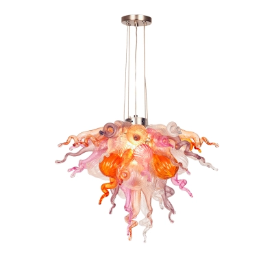 Hand Murano Glass Chandeliers(Copper, Purple and Pink) 02