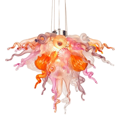 Hand Murano Glass Chandeliers(Copper, Purple and Pink) 01