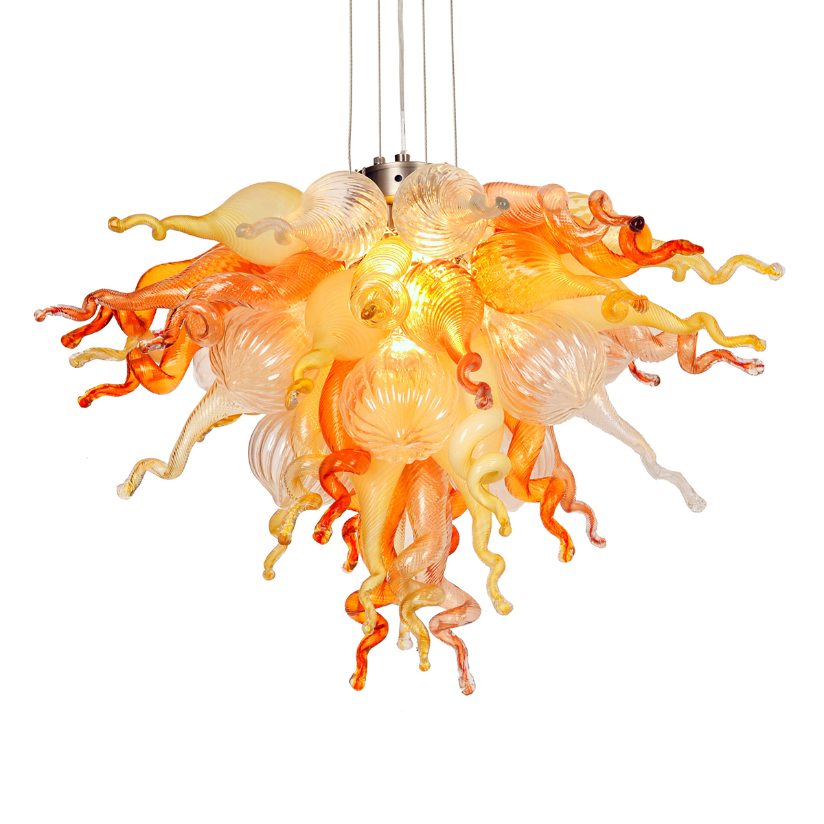 Murano Glass Chihuly Style Chandelier(Amber, Beige, Copper, Red and Clear)