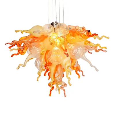 Murano Glass Chihuly Style Chandelier(Amber, Beige, Copper, Red and Clear) 01