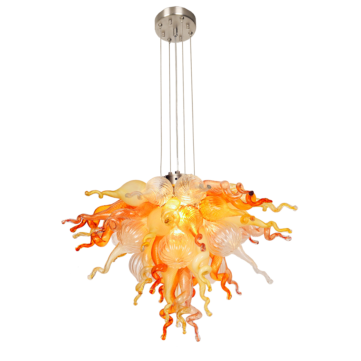 Murano Glass Chihuly Style Chandelier(Amber, Beige, Copper, Red and Clear)