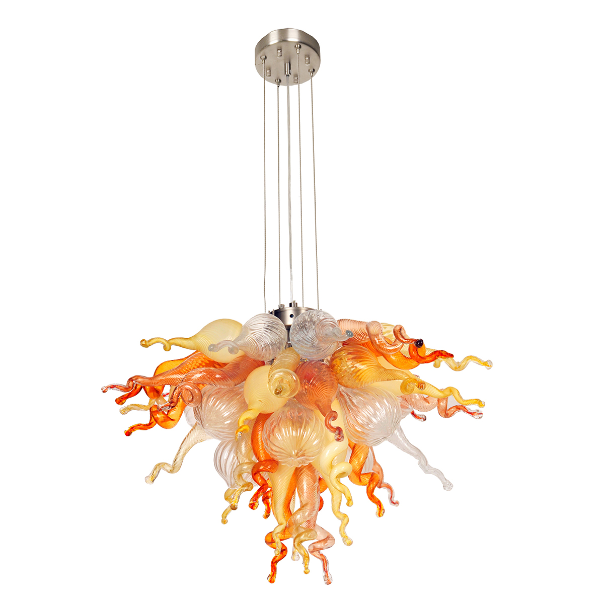 Murano Glass Chihuly Style Chandelier(Amber, Beige, Copper, Red and Clear)