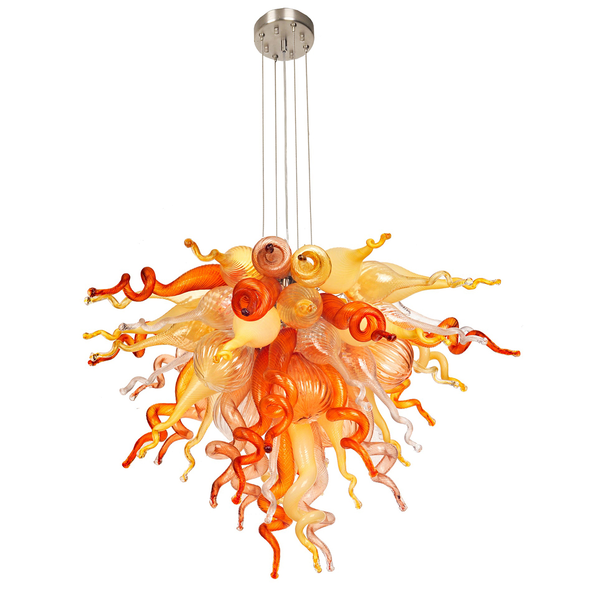 Murano Glass Chihuly Style Chandelier(Amber, Beige, Copper, Red and Clear)