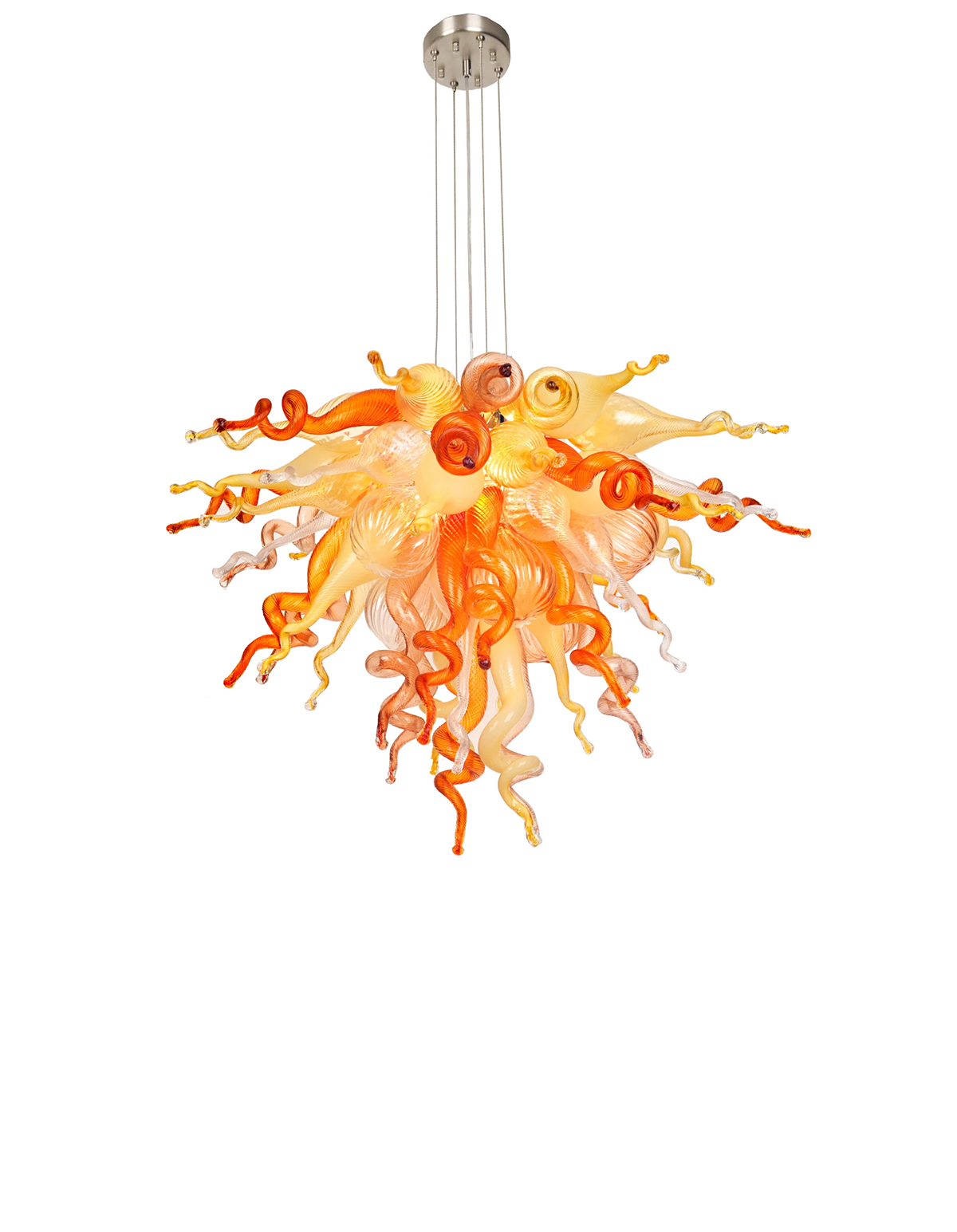 Murano Glass Chihuly Style Chandelier(Amber, Beige, Copper, Red and Clear)