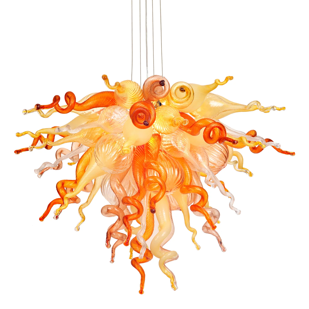 Murano Glass Chihuly Style Chandelier(Amber, Beige, Copper, Red and Clear)