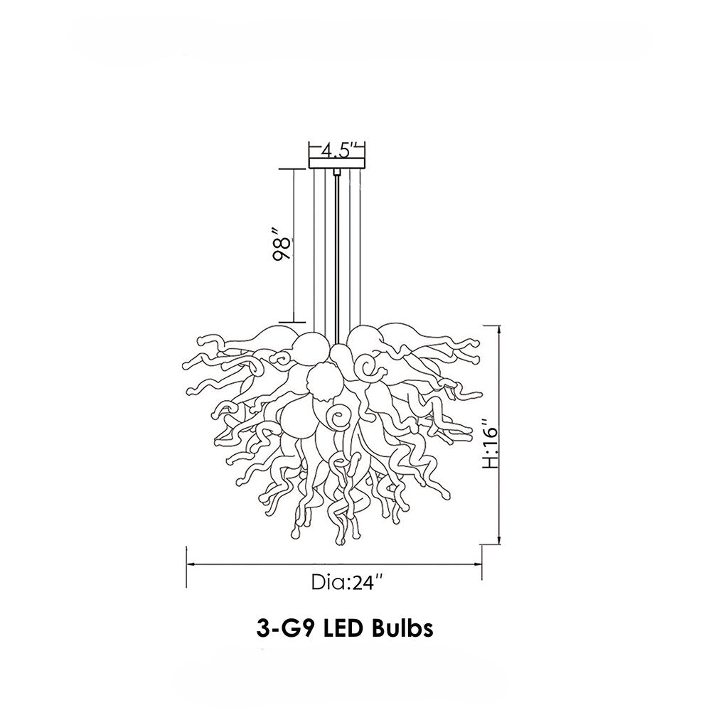 Murano Glass Chihuly Style Chandelier(Amber, Beige, Copper, Red and Clear)