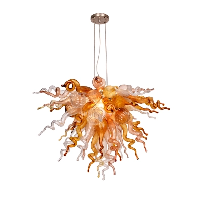 Murano Glass Chihuly Style Chandelier(Clear , Copper, Amber and Coffee) 02