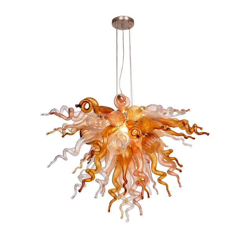 Murano Glass Chihuly Style Chandelier(Clear , Copper, Amber and Coffee)