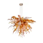 Murano Glass Chihuly Style Chandelier(Clear , Copper, Amber and Coffee)