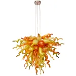 Murano Glass Chihuly Style Chandelier(Olive Green, Red and Amber)