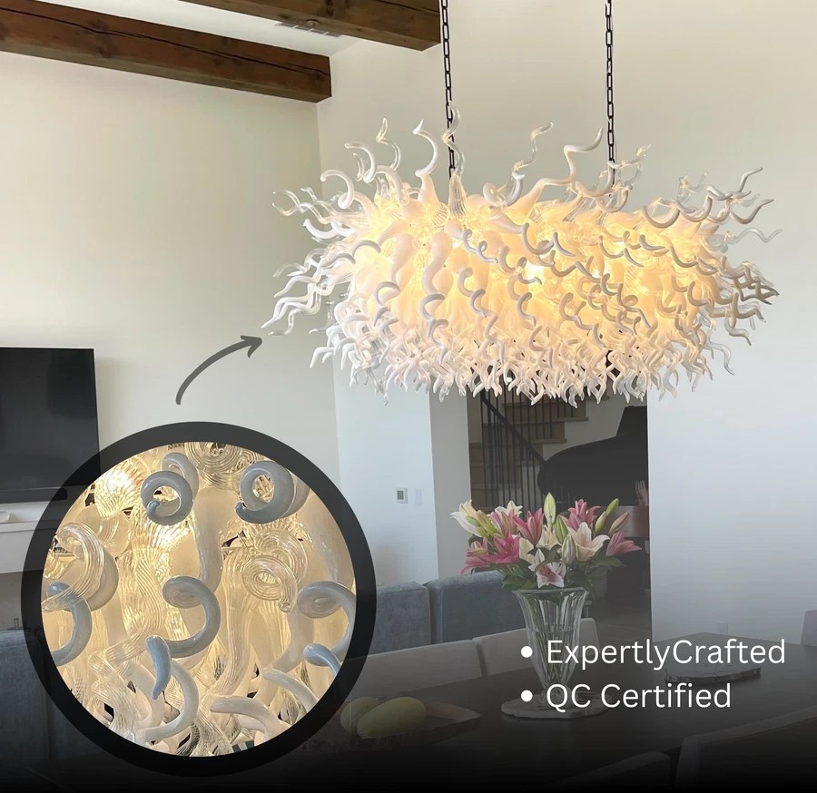 Handmade Glass Dining Room Chihuly Style Chandelier