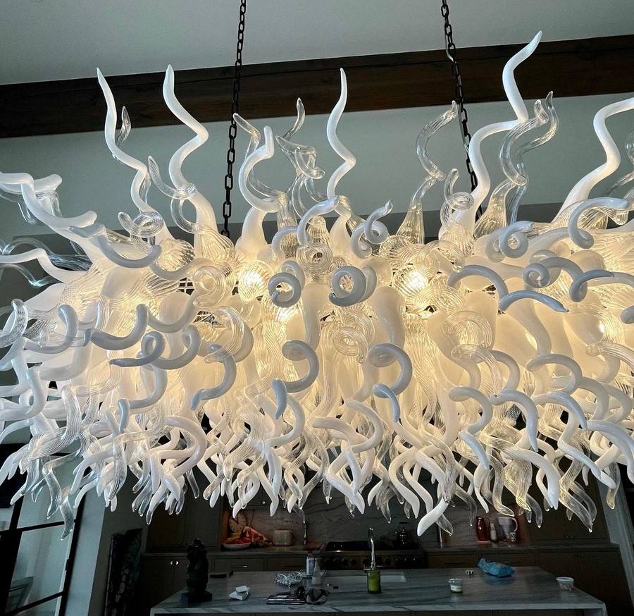 Handmade Glass Dining Room Chihuly Style Chandelier