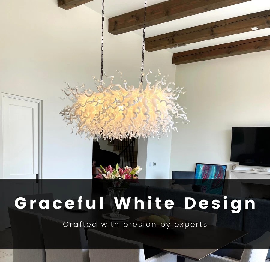 Handmade Glass Dining Room Chihuly Style Chandelier