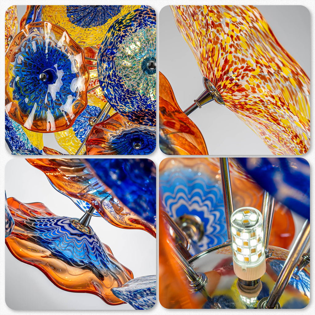 Murano Ceiling Light Blown Glass Plates Chandelier (Multi Colors)