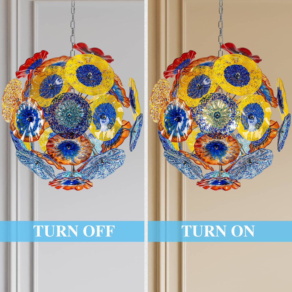 Murano Ceiling Light Blown Glass Plates Chandelier (Multi Colors)