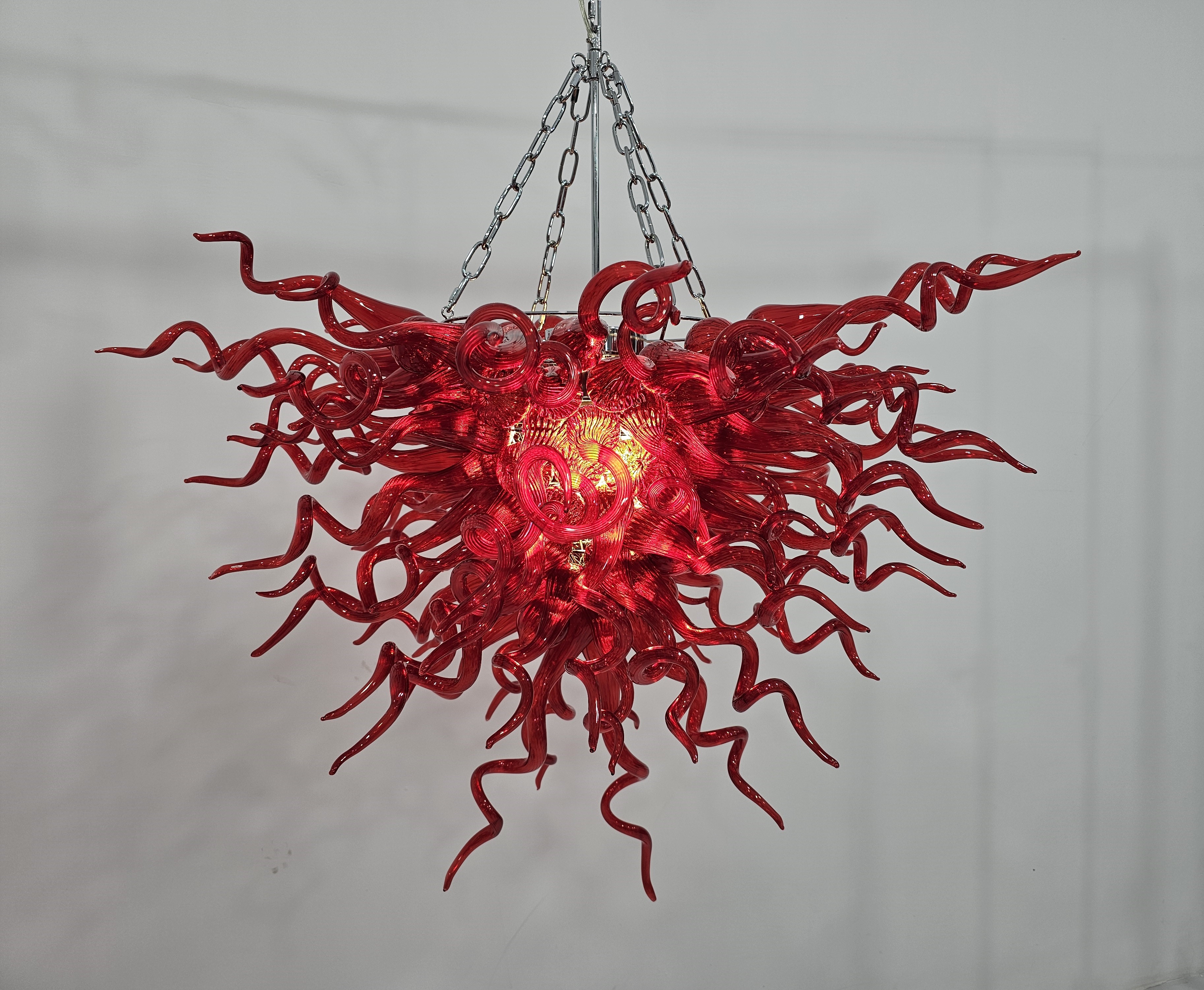 Chihuly Style Chandelier Hand Blown Glass Chandelier (Dark Red) 