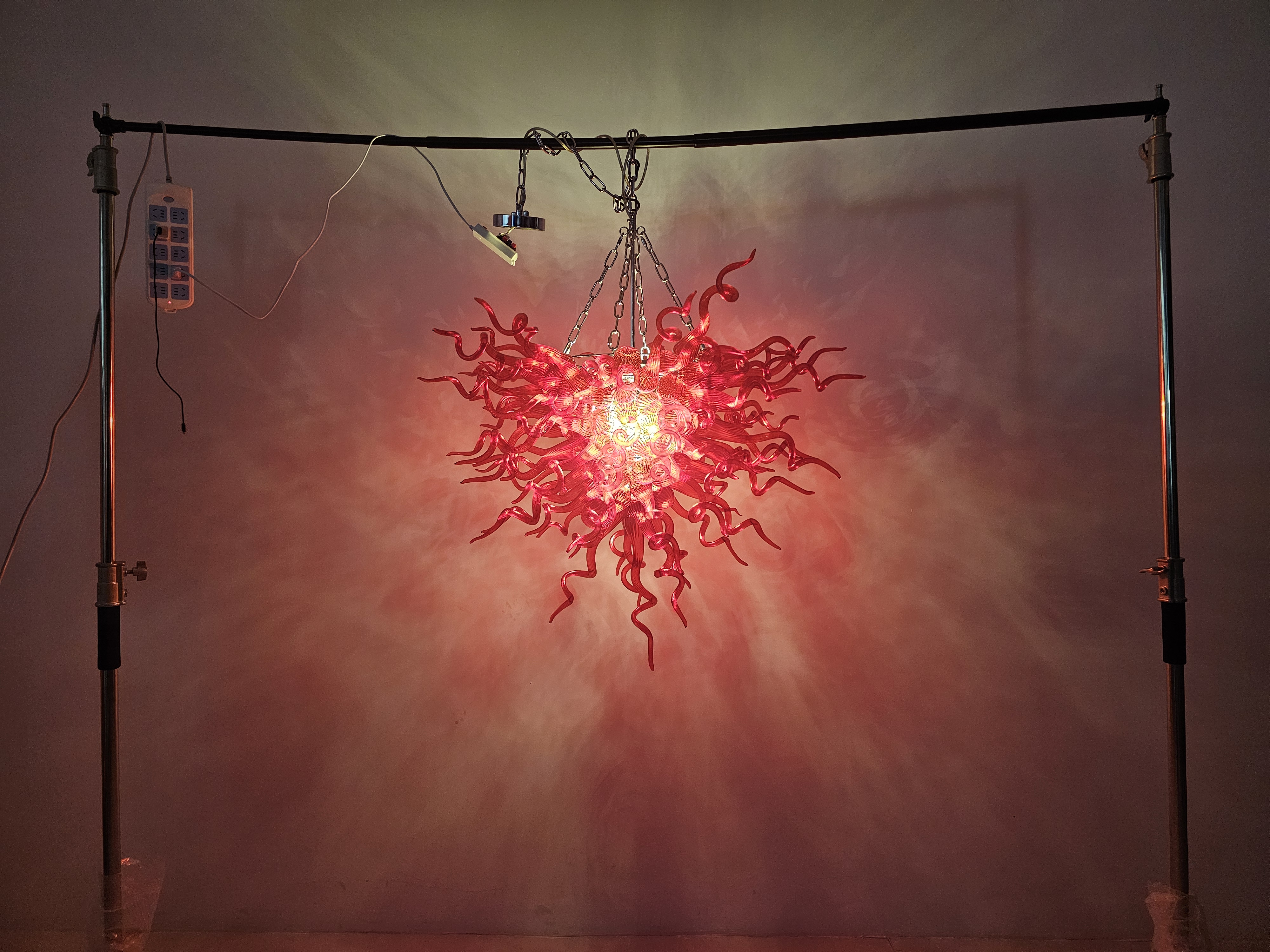 Chihuly Style Chandelier Hand Blown Glass Chandelier (Dark Red) 