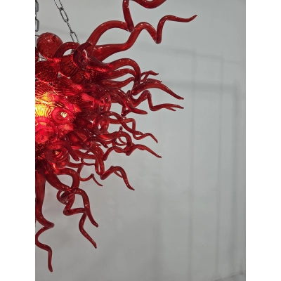 Chihuly Style Chandelier Hand Blown Glass Chandelier (Dark Red)  02