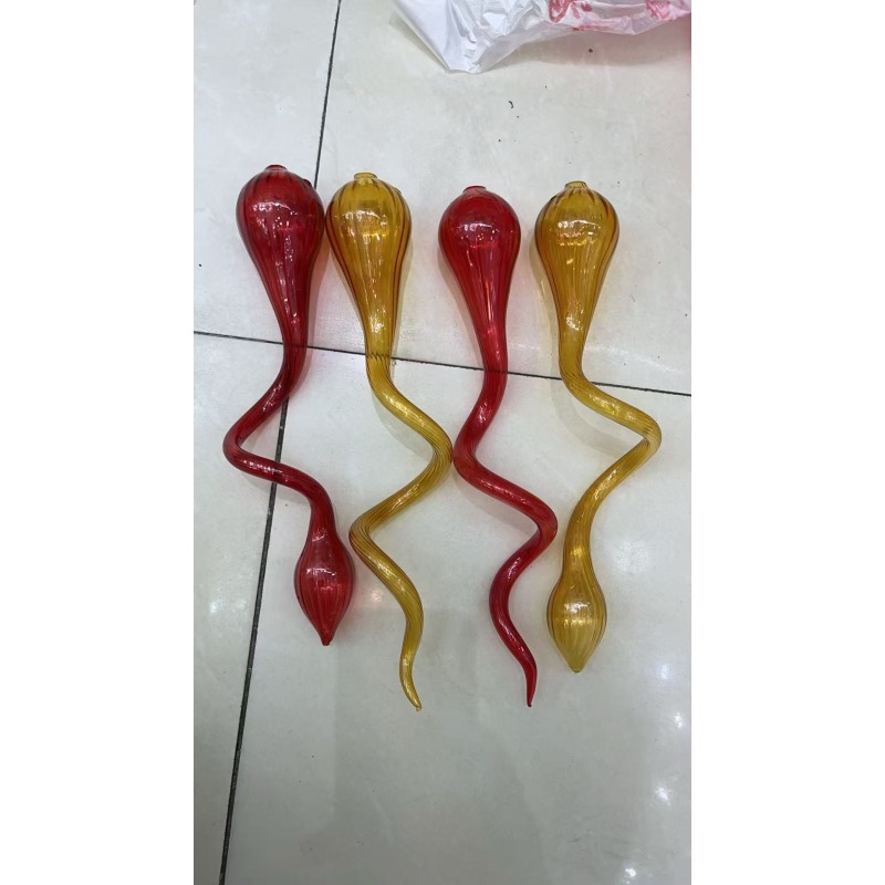 Hand Blown Glass Chandelier Chihuly Style Chandelier For Sale (Amber And Red)