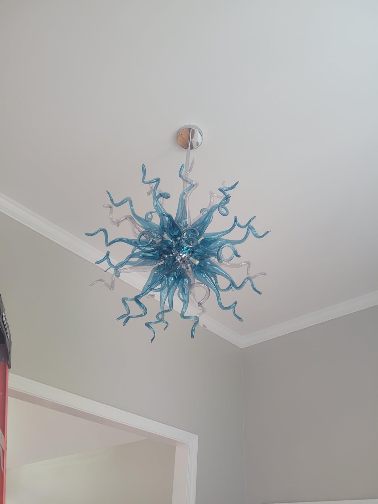 Chihuly Style Chandeliers Sputnik Pendant Light (Light Azure And Blue )